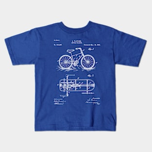 Bike Patent - Bicycle Art - Blueprint Kids T-Shirt